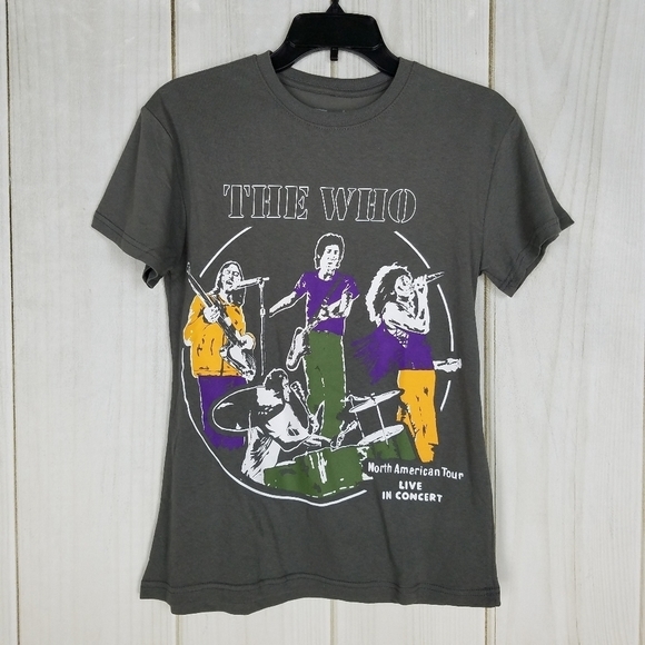 The Who Tops - The Who Graphic Band Tee Gray Small